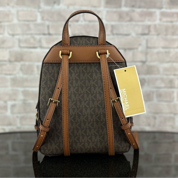 MICHAEL KORS JAYCEE XS BACKPACK MK SIGNATURE CONVERTIBLE SHOULDER BAG $398 Brown - Picture 3 of 8